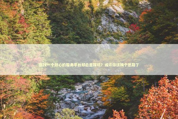 想找一个放心的服务平台却总是踩坑？或许你该换个思路了 IT技术